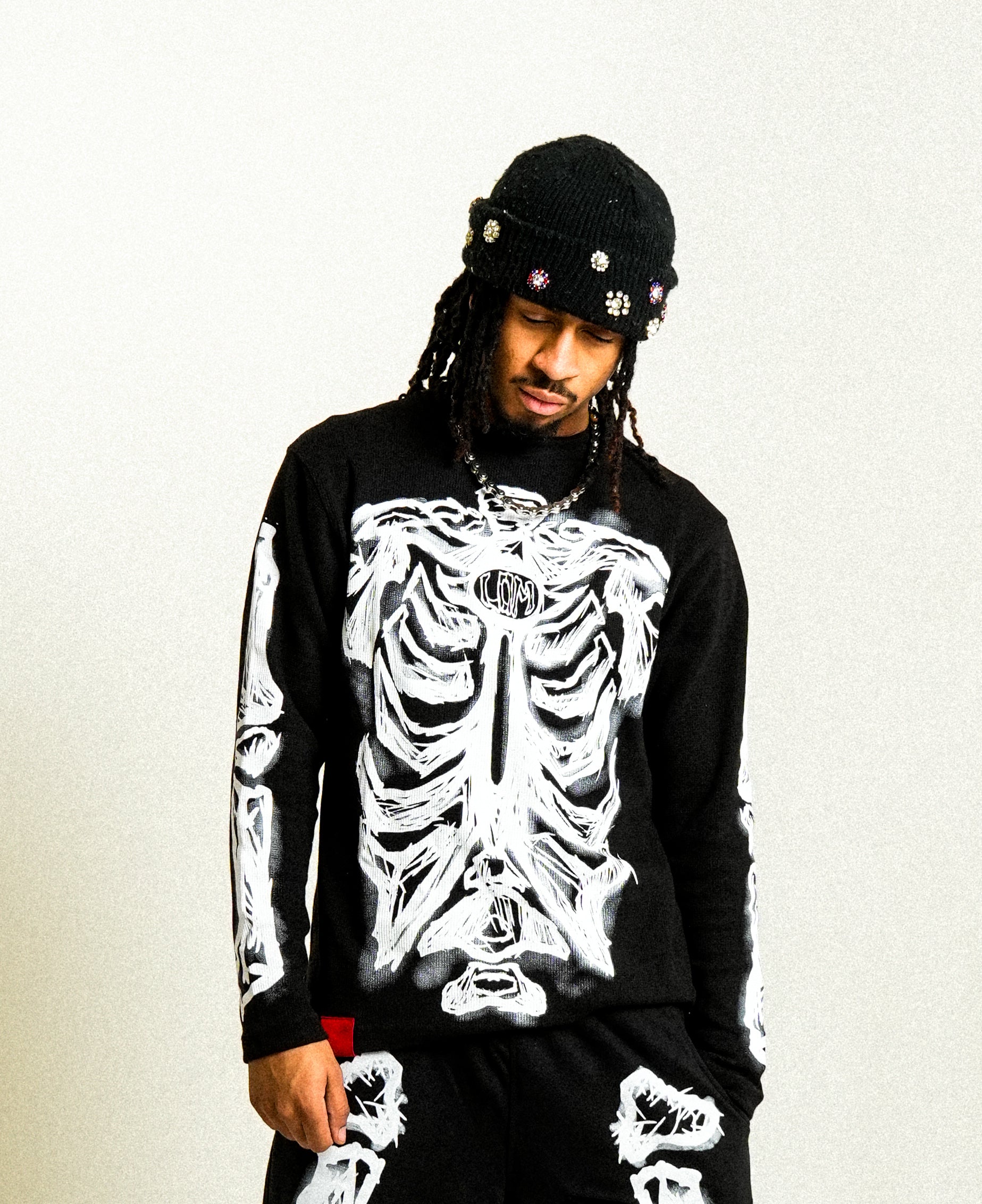 “Skelly” Thermal Shirt - Black