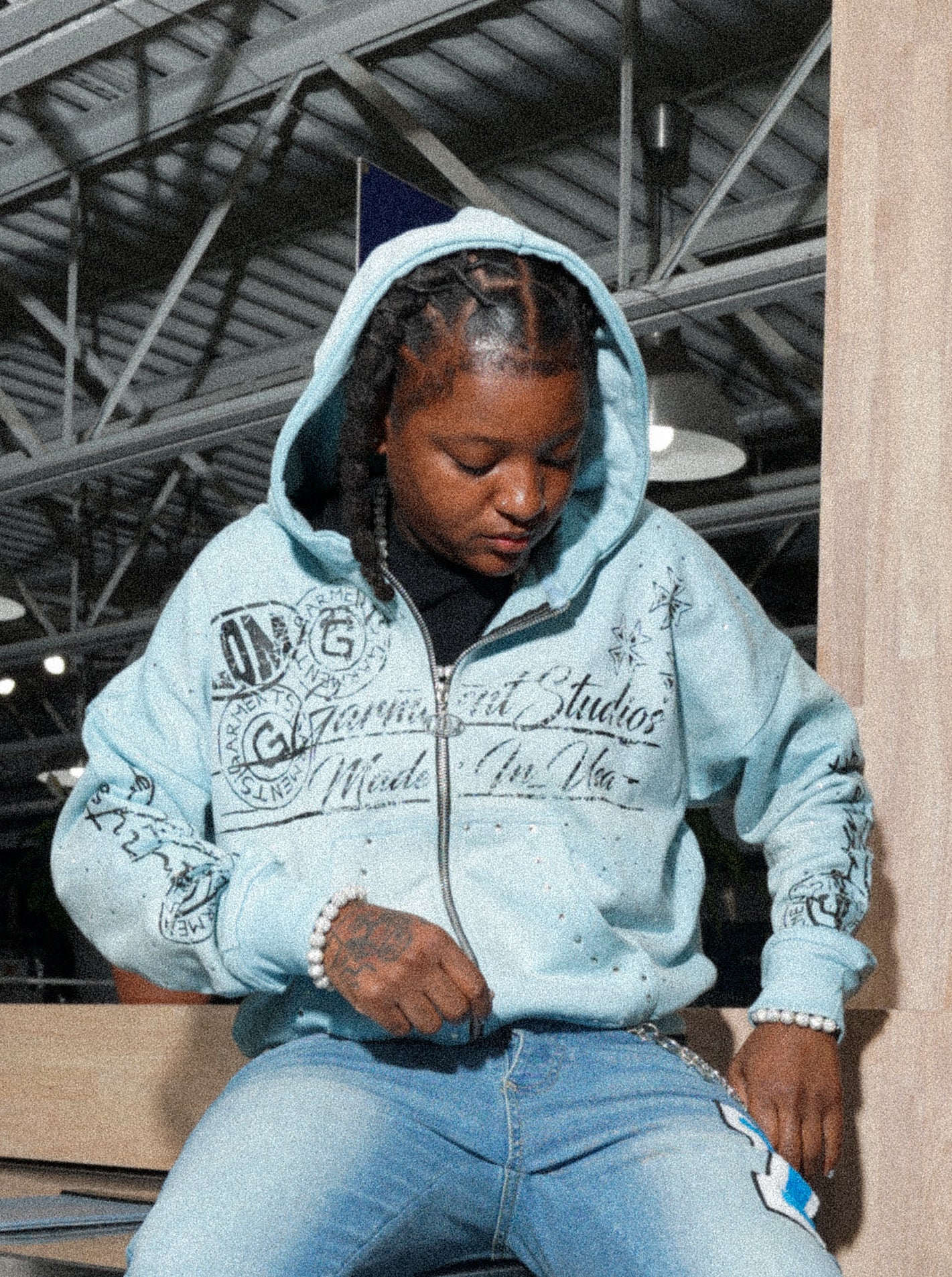 “Garment Studios” Hoodie - Baby Blue
