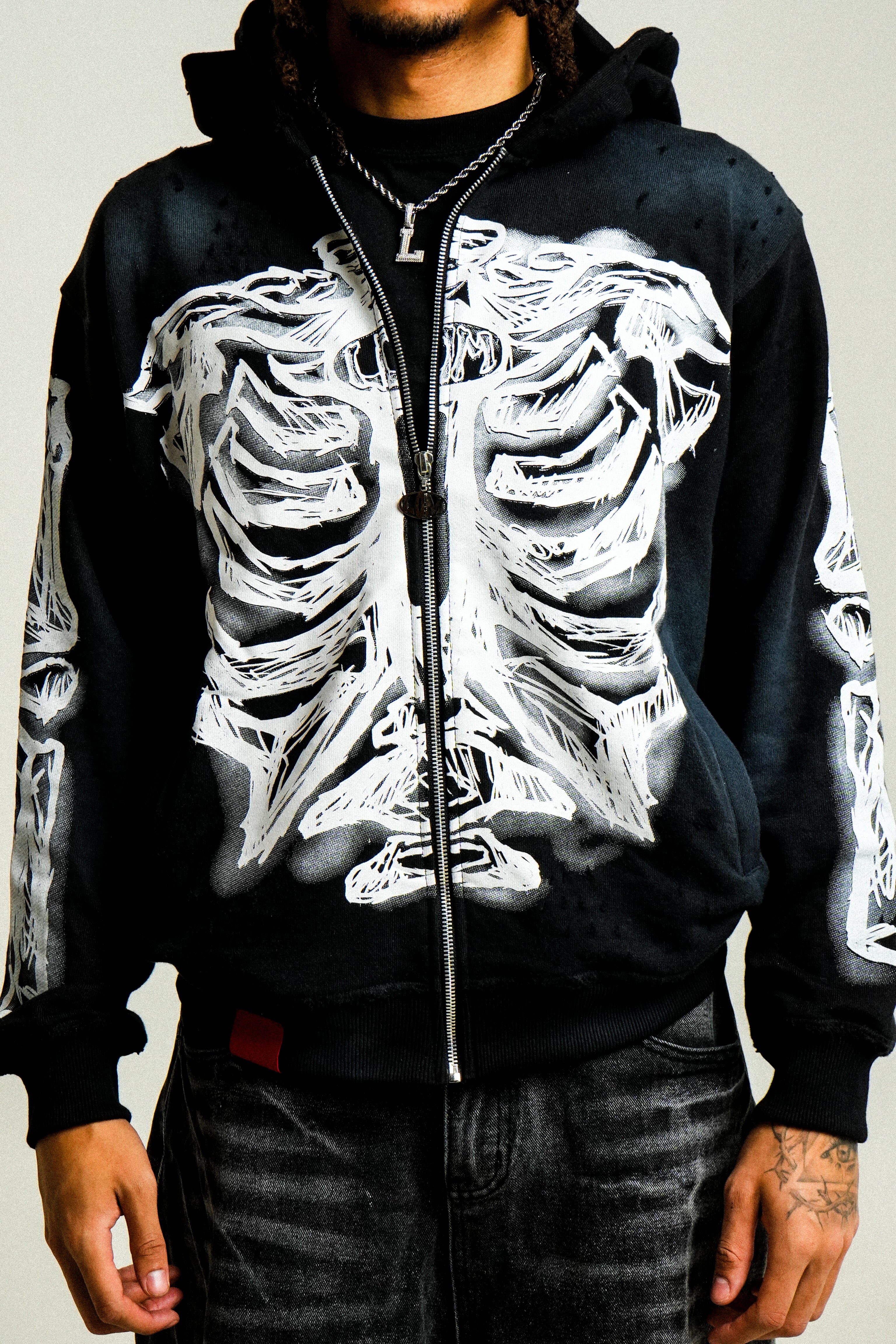 “Bone” Hoodie - Black