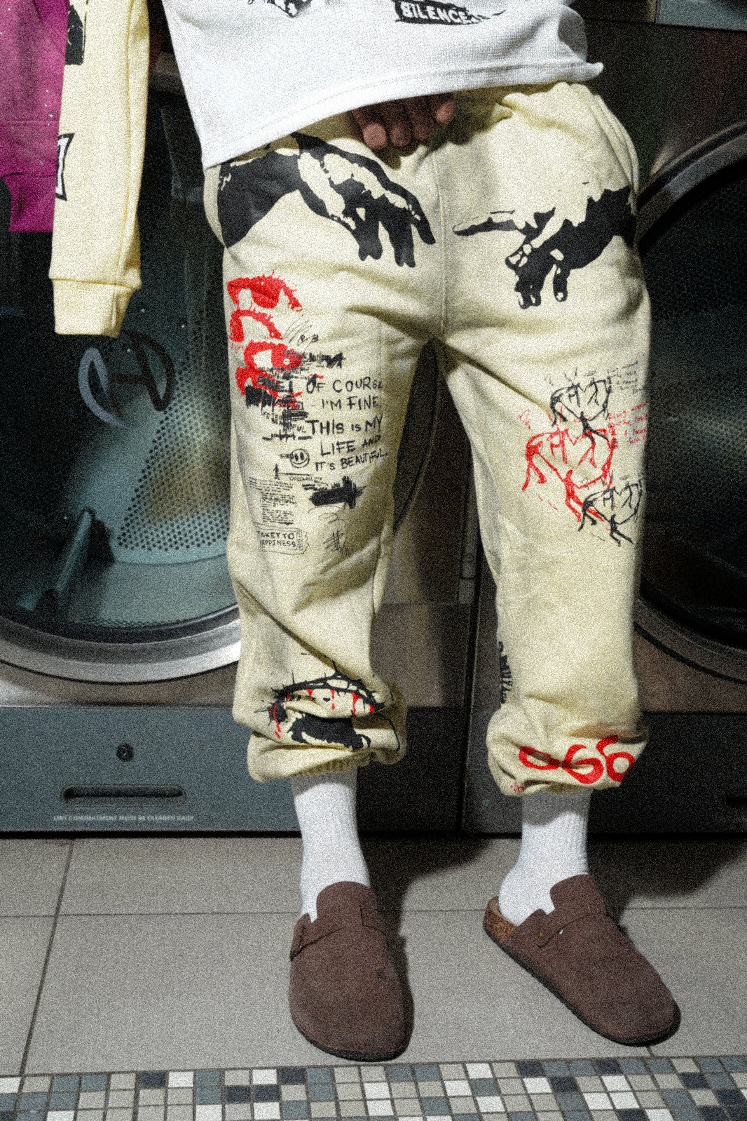 “Sinners” Jogging Pants - Cream