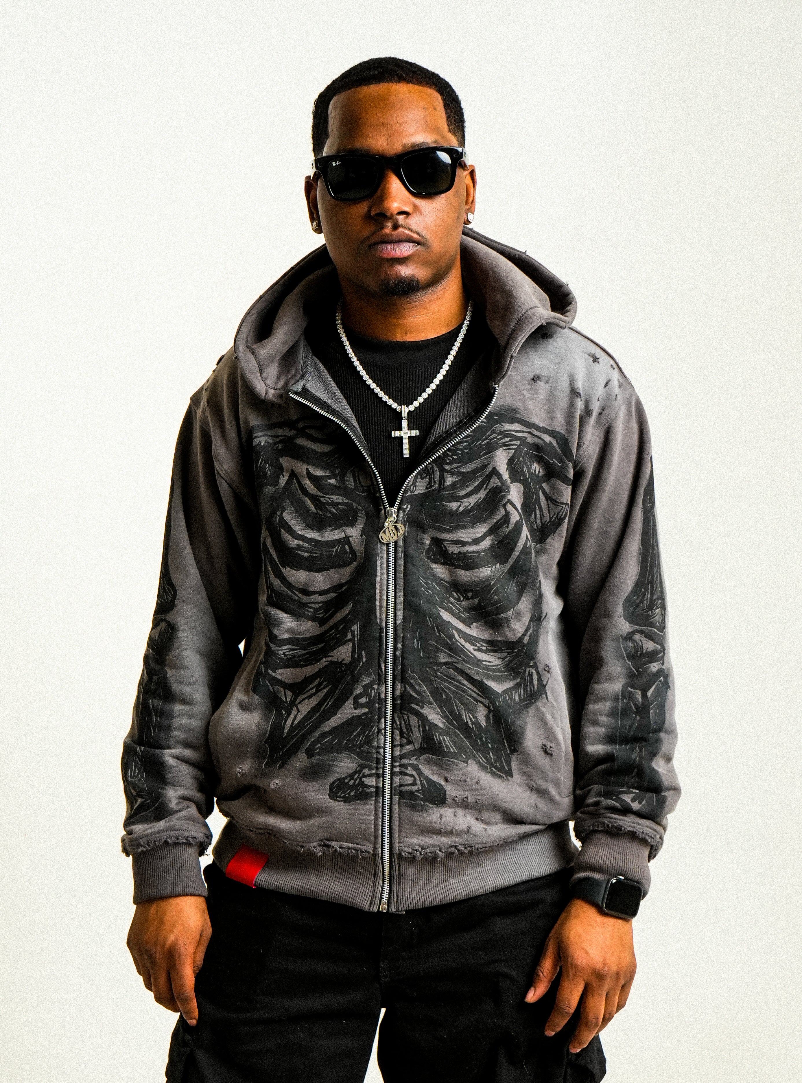 “Bone” Hoodie - Grey